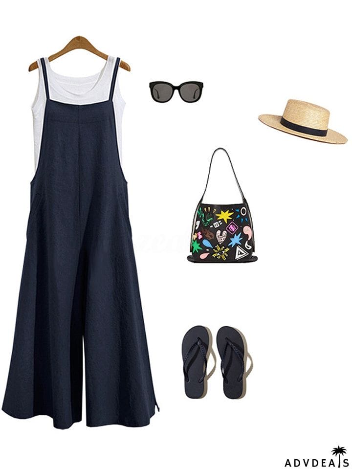 Women&rsquo;s Loose Fit Wide Leg Jumpsuit Dungarees