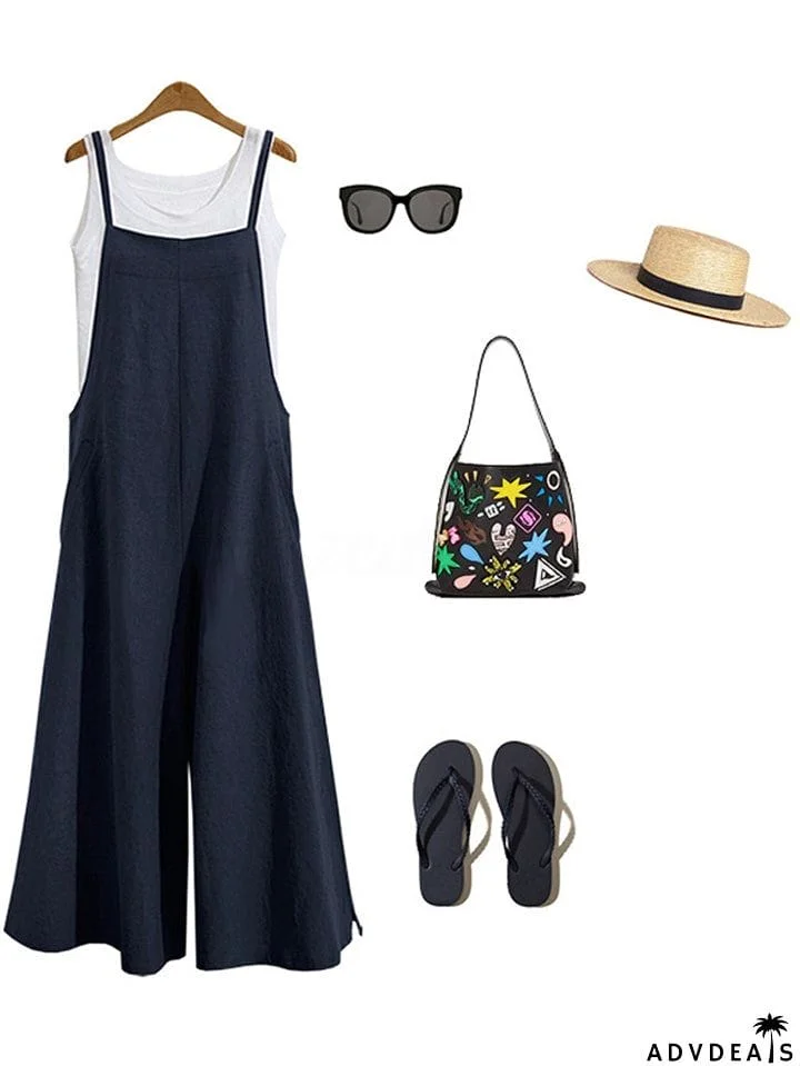 Women&rsquo;s Loose Fit Wide Leg Jumpsuit Dungarees