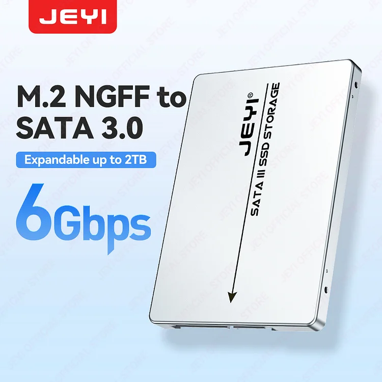 JEYI M.2 NGFF To SATA 3.0 Hard Drive Enclosure 6Gbps High Speed Supports Up To 2TB Portable Mobile Supports 2230/42/60/80 SSD