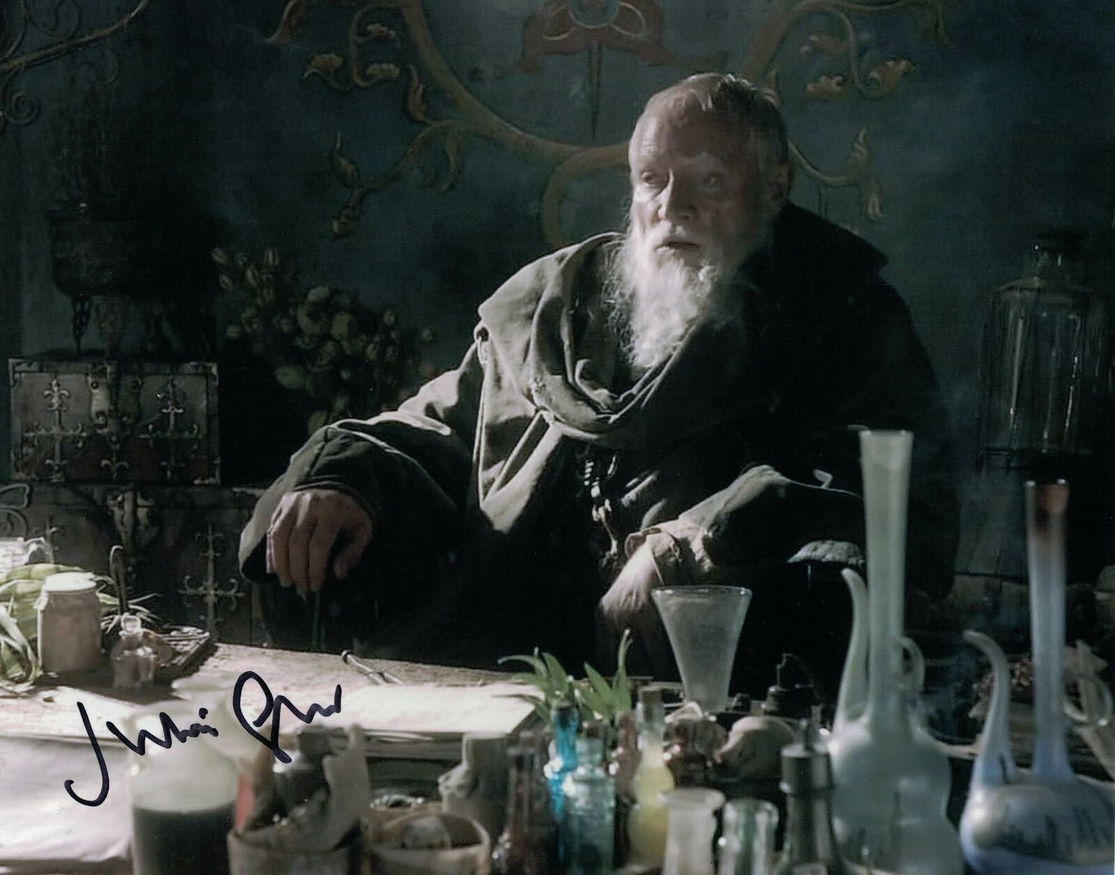 JULIAN GLOVER - Maester Pycelle in Game of Thrones hand signed 10 x 8 Photo Poster painting