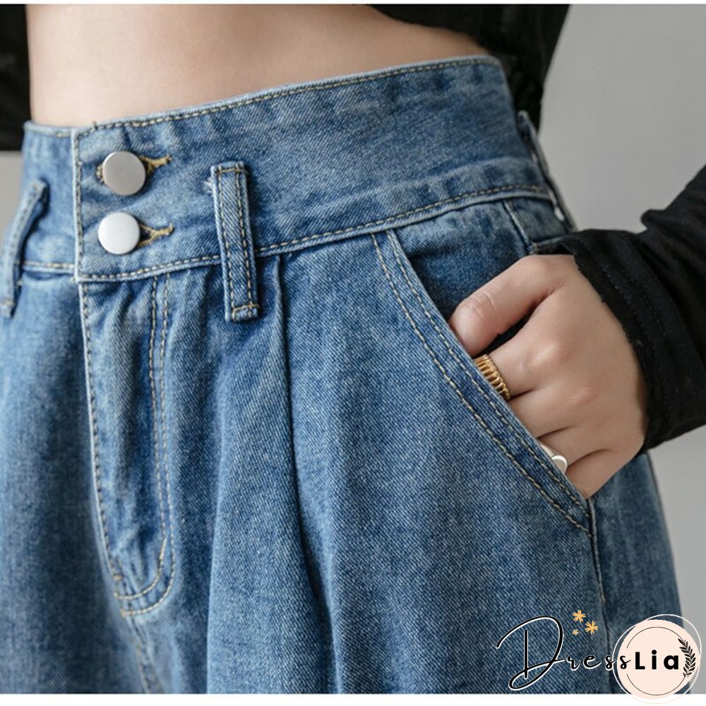 Woman Jeans High Waist Clothes Wide Leg Denim Clothing Blue Streetwear Vintage Quality Fashion Harajuku Straight Pants