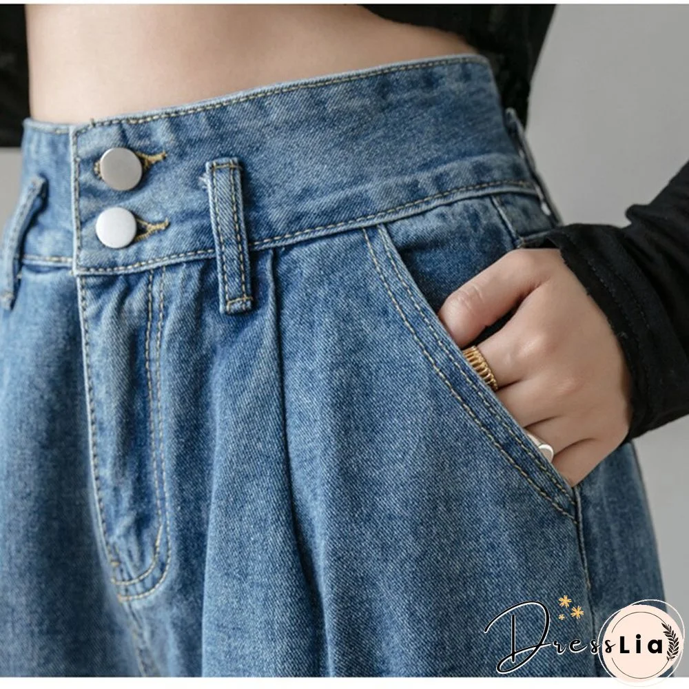 Woman Jeans High Waist Clothes Wide Leg Denim Clothing Blue Streetwear Vintage Quality Fashion Harajuku Straight Pants