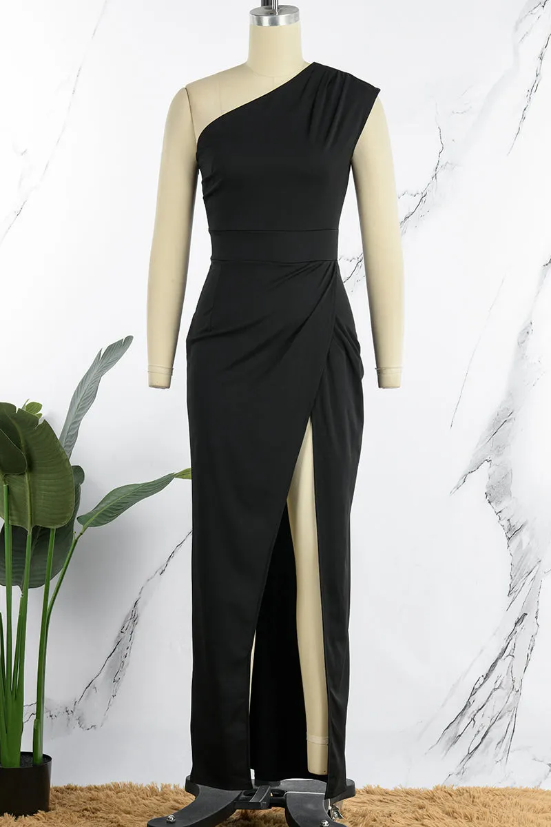 Elegant Solid Asymmetrical Oblique Collar Tops