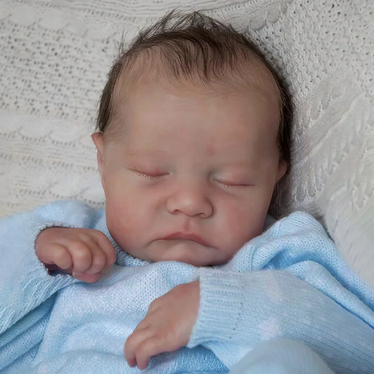[Baby Reborn Boy] 12" Realistic Sweet Reborn Newborn Baby Brown Hair Doll Named Fridary