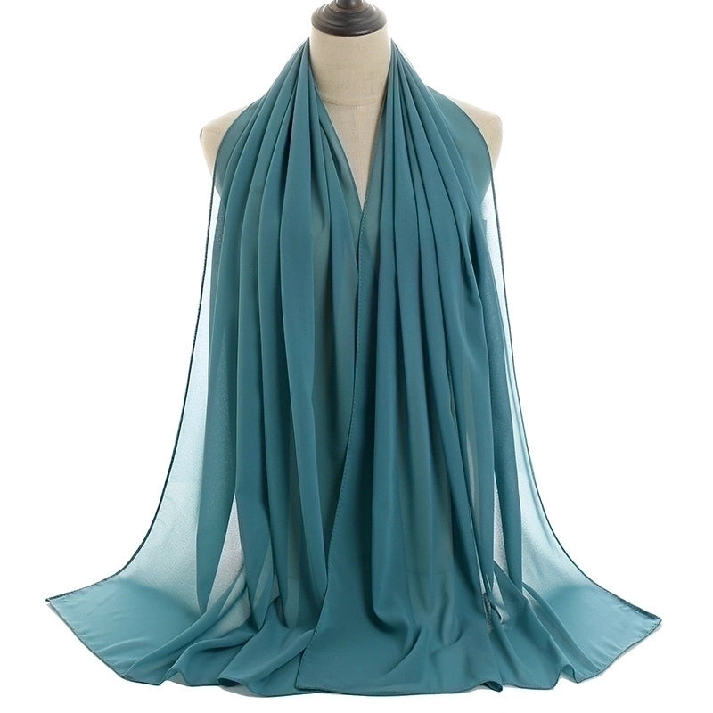 Women’s Minimalist Solid Color Chiffon Cotton Linen Scarves