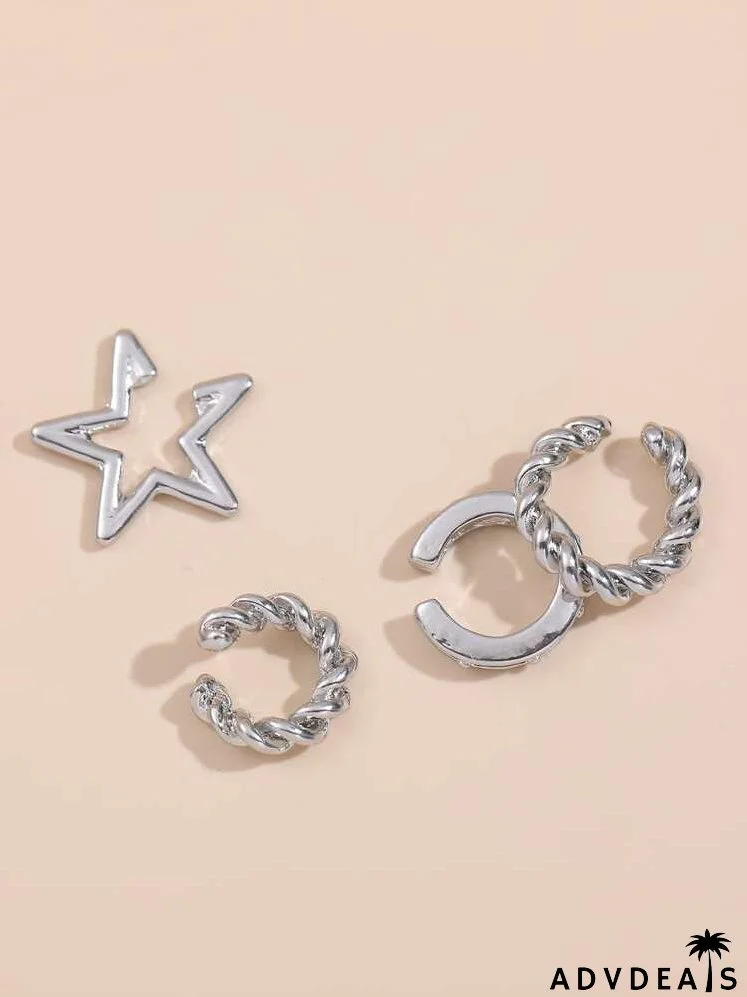 4pcs Star Design Ear Cuff