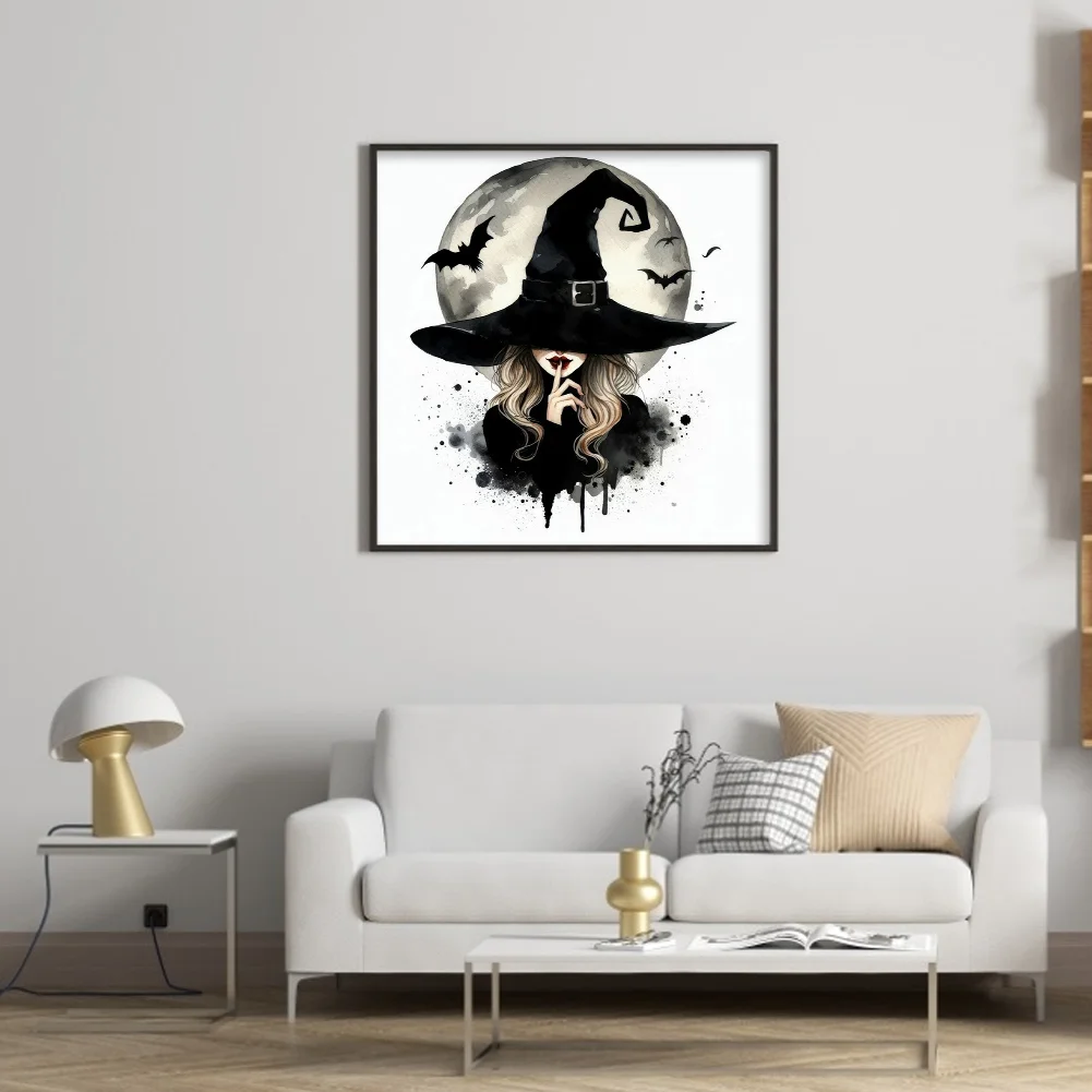 11CT Full Stamped Cross Stitch - Moon Witch(Canvas|40*40CM)