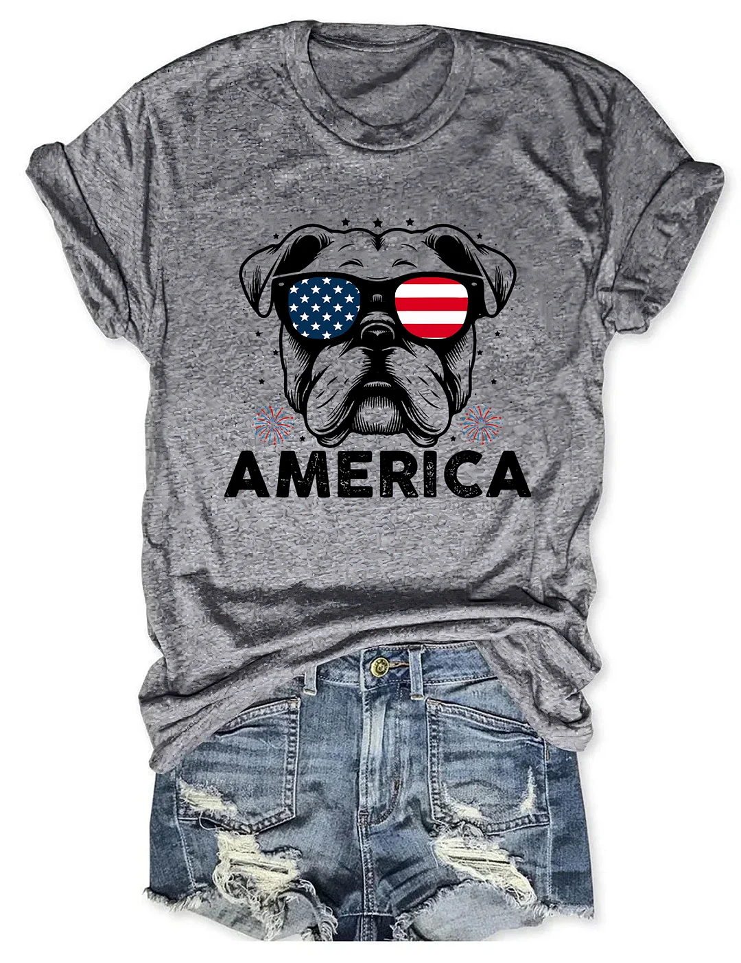Bulldog America 4th Of July T-shirt