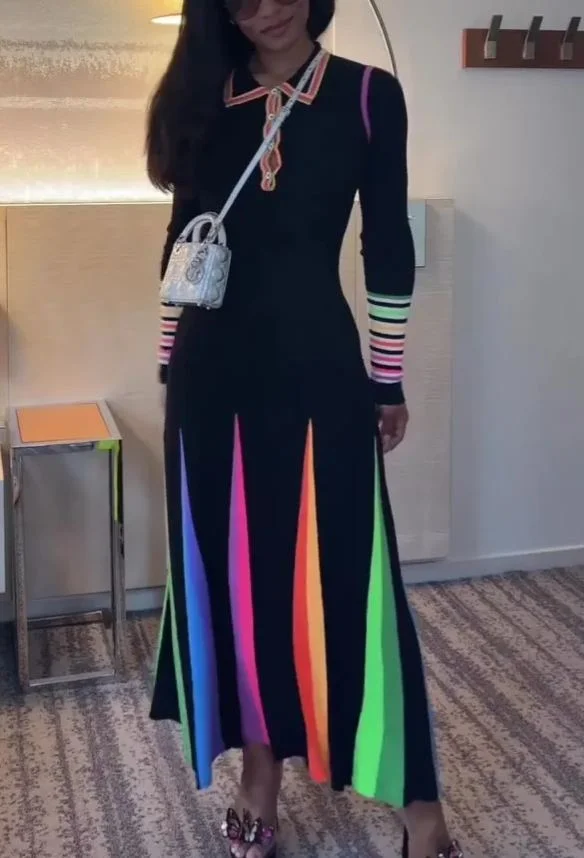 Knitted Polo Midi Dress