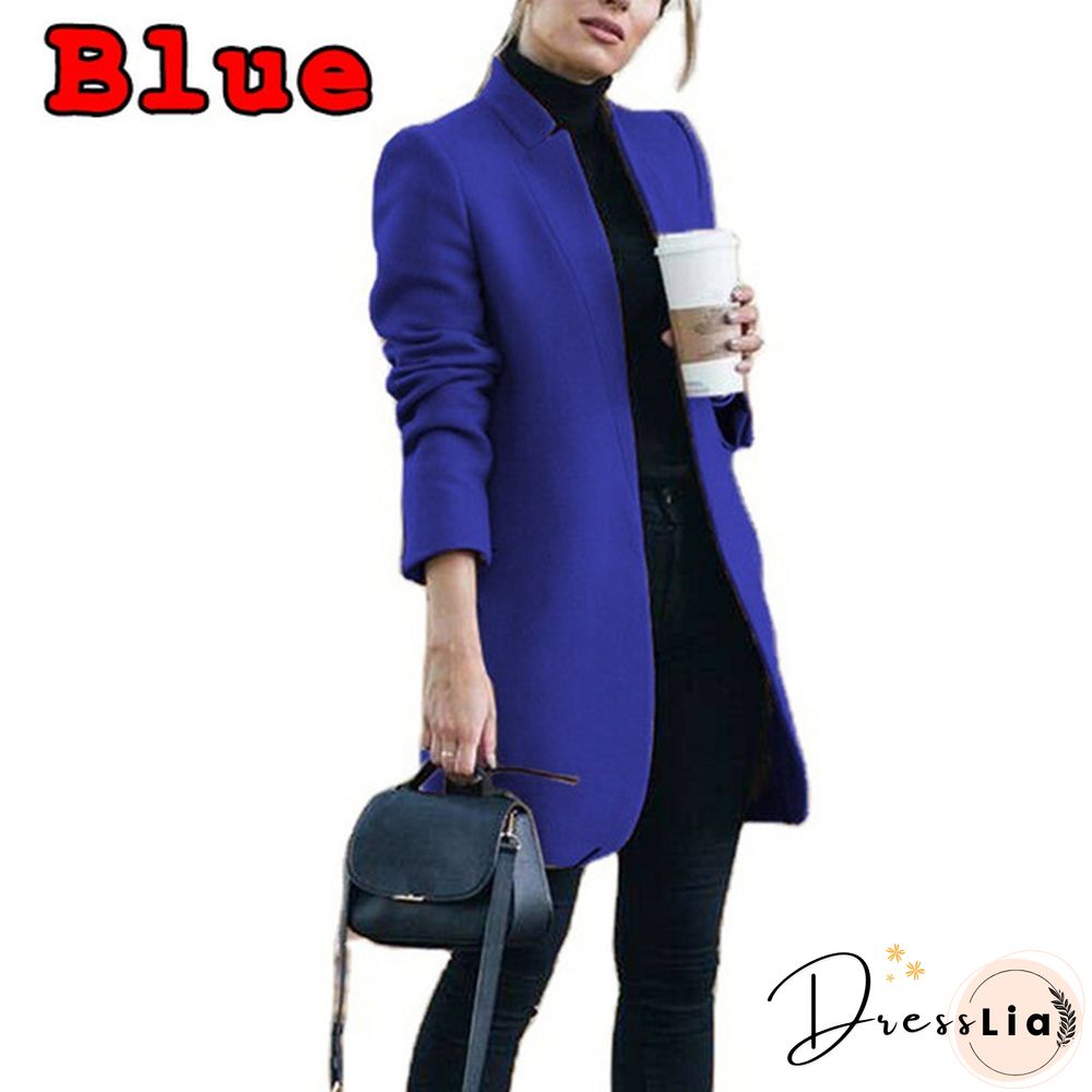 Fashion Women Autumn Winter Long Sleeve Coat Loose Warm Lightweight Jackets Casual Solid Color Parka Cardigans