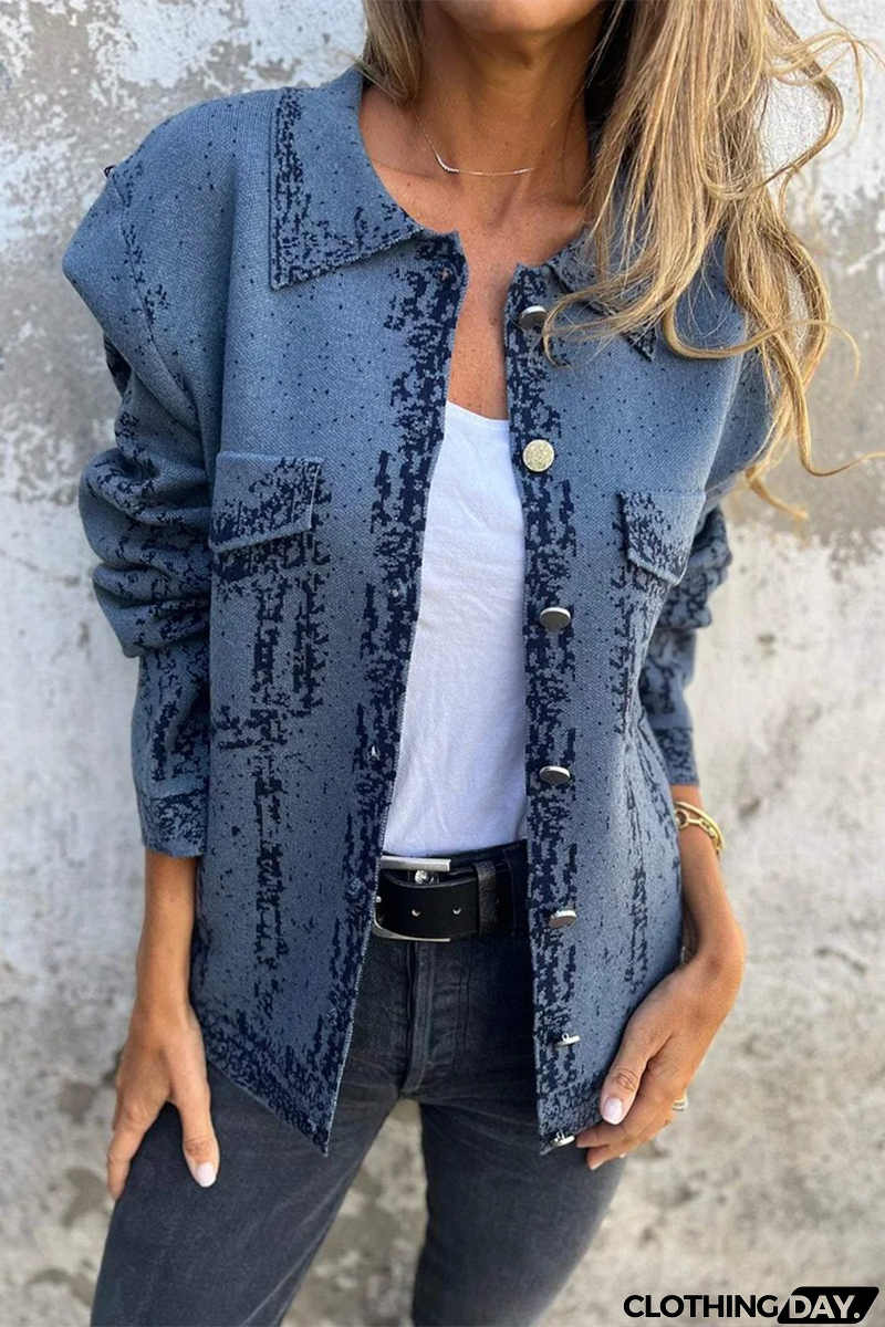 Casual Distressed Buttons Turndown Collar Outerwear(3 Colors)