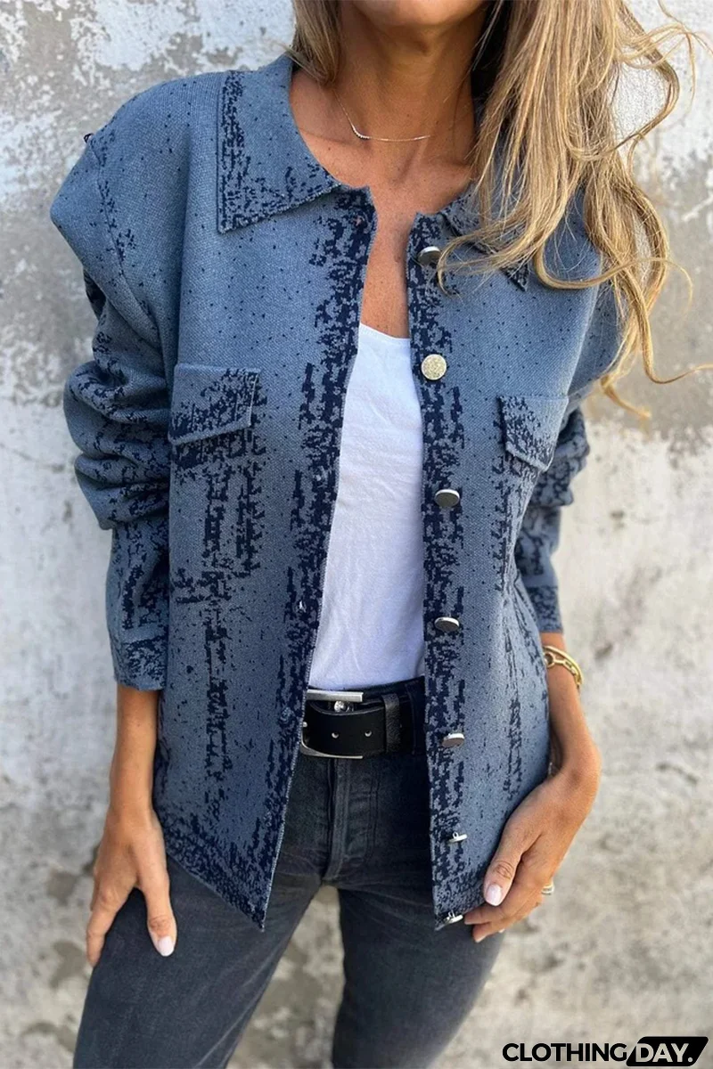 Casual Distressed Buttons Turndown Collar Outerwear(3 Colors)