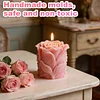 Rose Bud Candle Silicone Mould DIY Flower Aromatherapy Candle Mould Reusable Handmade Soap Silicone Moulds for Valentines Day Wedding Handicraft Souvenir (Valentine Day B)