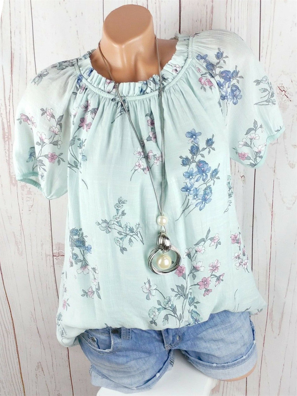 Women Half Sleeve V-neck Solid Color Dress