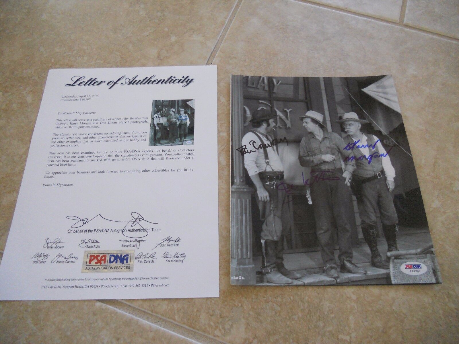 Apple Dumpling Gang All 3 Morgan Knotts Conway Signed 8x10 Photo Poster painting PSA Certified