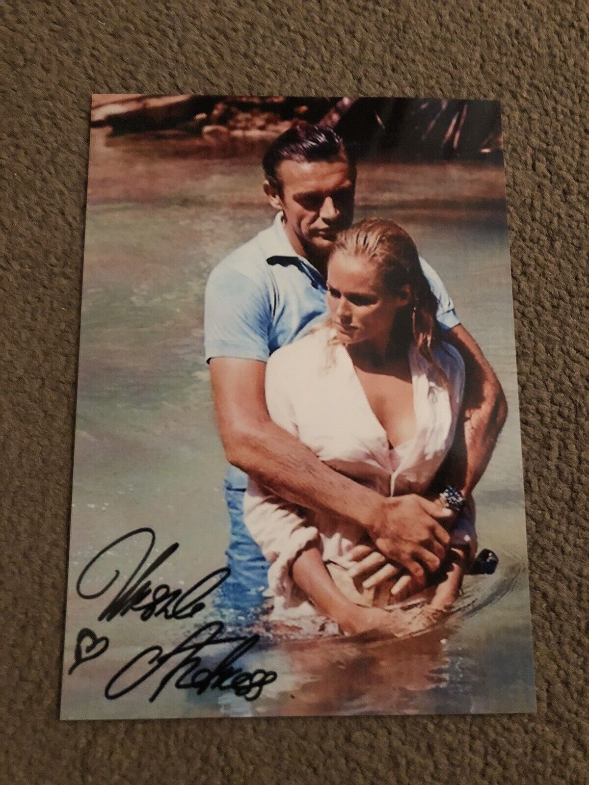 URSULA ANDRESS (JAMES BOND) PRESIGNED Photo Poster painting- 7x5”