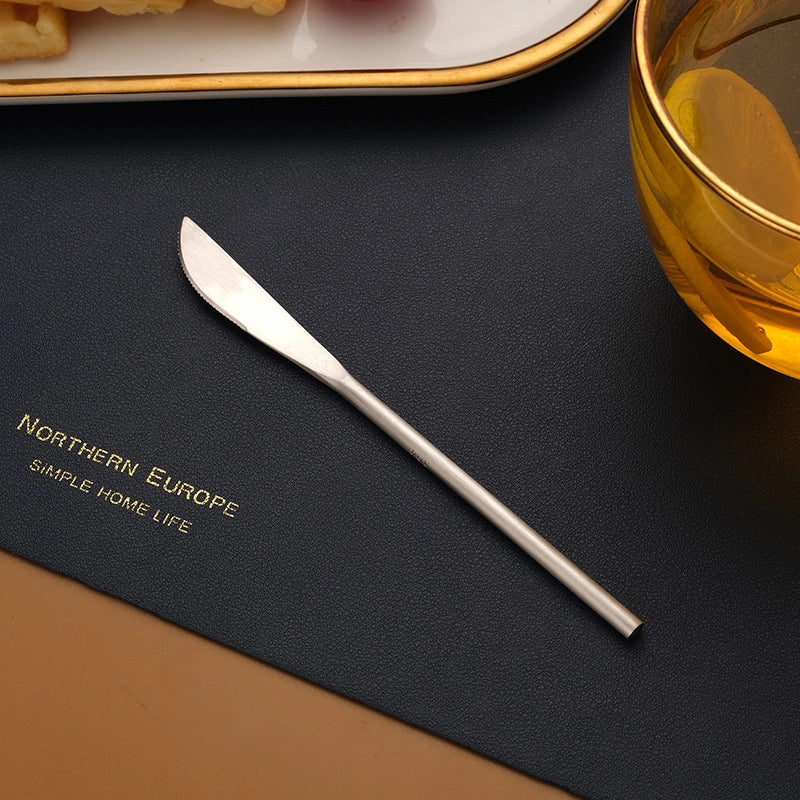 Japanese-style 304 Stainless Steel Long Handle Fruit Fork Coffee Mixing Spoon Small Spoon Dessert Ice Spoon Spoon Stir Stick