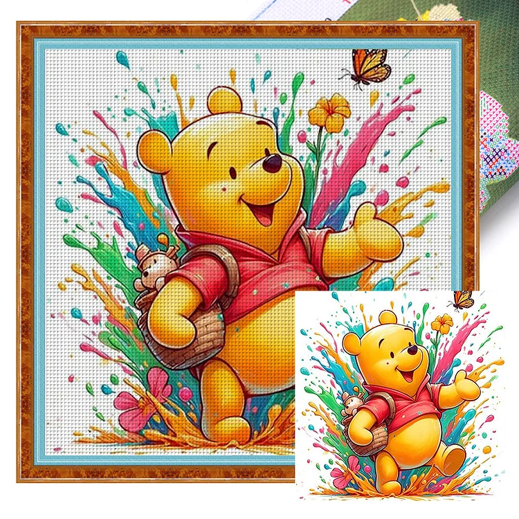 『YiShu』Pooh Bear Outing - 11CT Stamped Cross Stitch(50*50cm)
