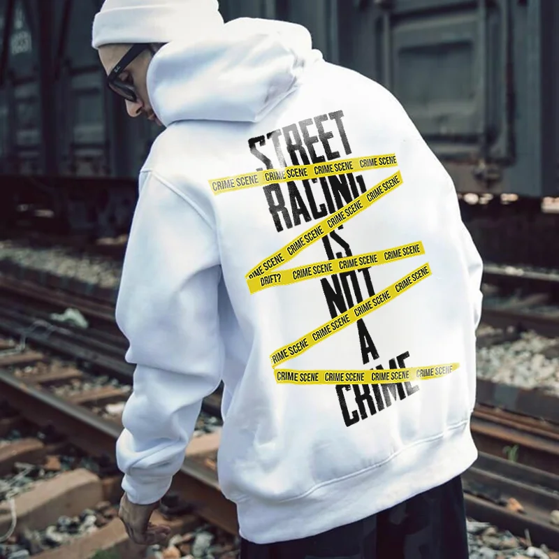 Street Racing Not A Crime Printed Men's Hoodie - Devcarry