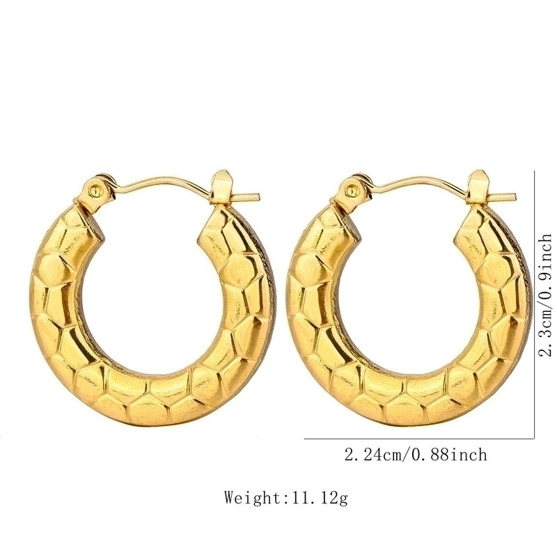 1 Pair Vintage Style U Shape Geometric Heart Shape Plating 304 Stainless Steel None 18K Gold Plated Hoop Earrings