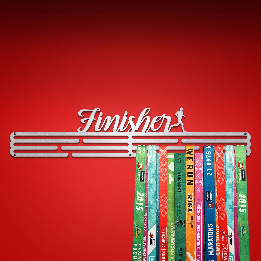 FINISHER Medal Hanger Display – Brushed Stainless Steel – X-Large / 550mm / 60 Medals