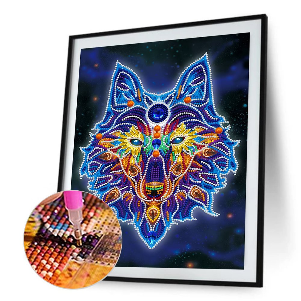 Luminous Diamond Painting Crystal Rhinestone Wolf