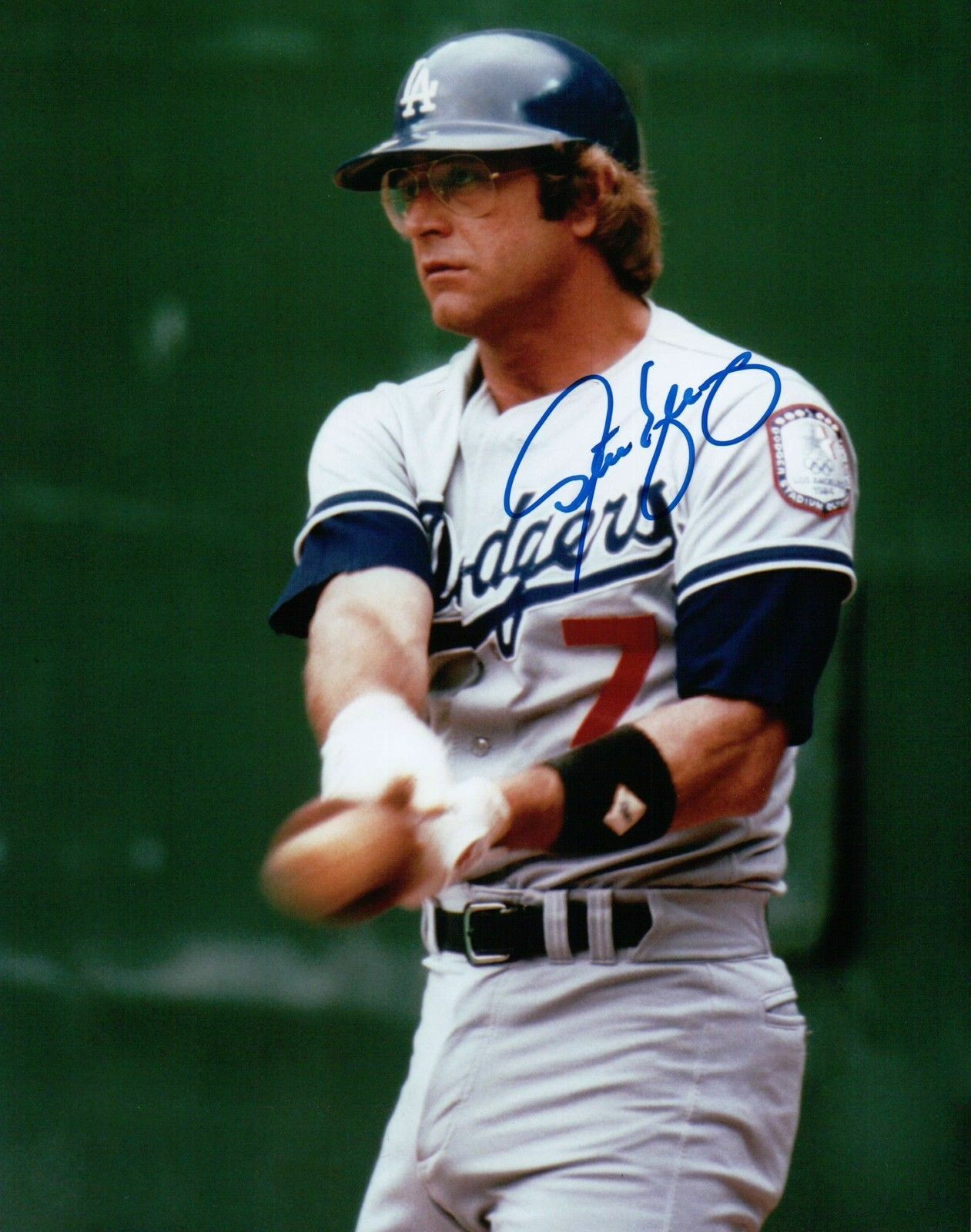 Steve Yeager Signed 8X10 Photo Poster painting Autograph LA Dodgers Blue On Deck Auto COA