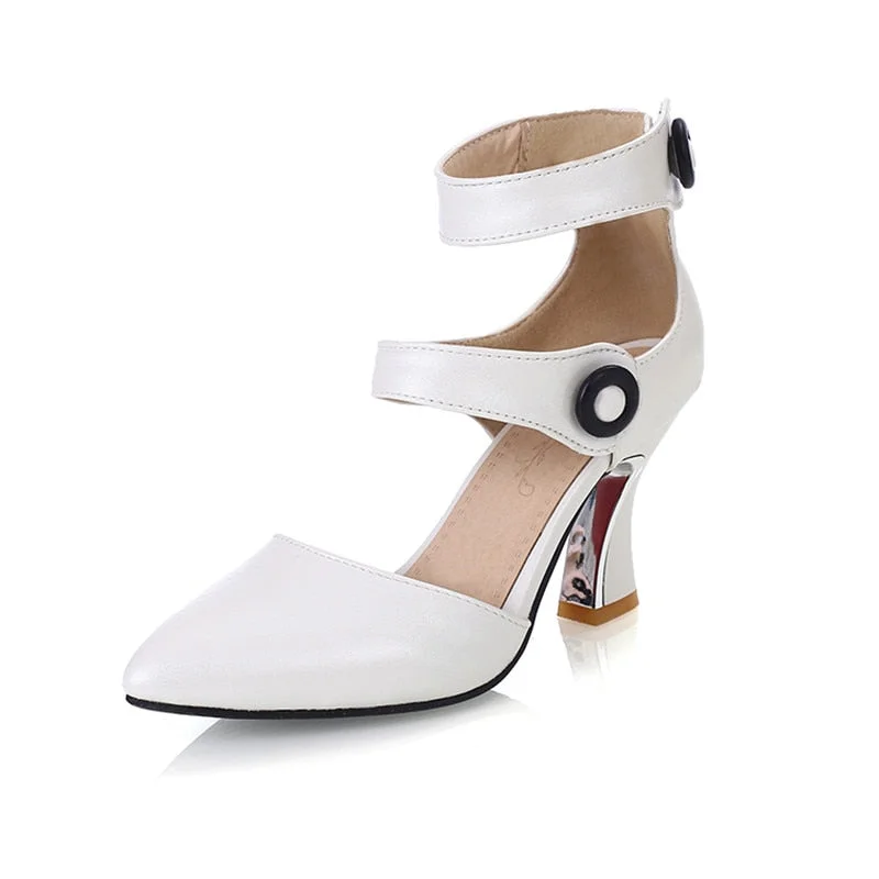 Lourdasprec Concise Elegant Thin Heels Single Shoes Sexy Wild High Heels Large Small Size Women's Shoes Party Dress Pumps shallow Woman 7-9