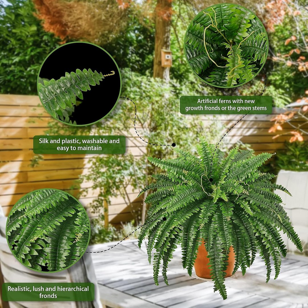 UV Resistant Lifelike Artificial Boston Fern