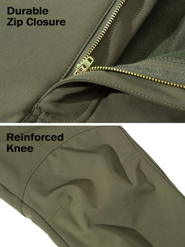 Men's Tactical Pants with 9 Pockets, Water Repellent, Warm Fleece Lined, Winter Snow Ski Pants