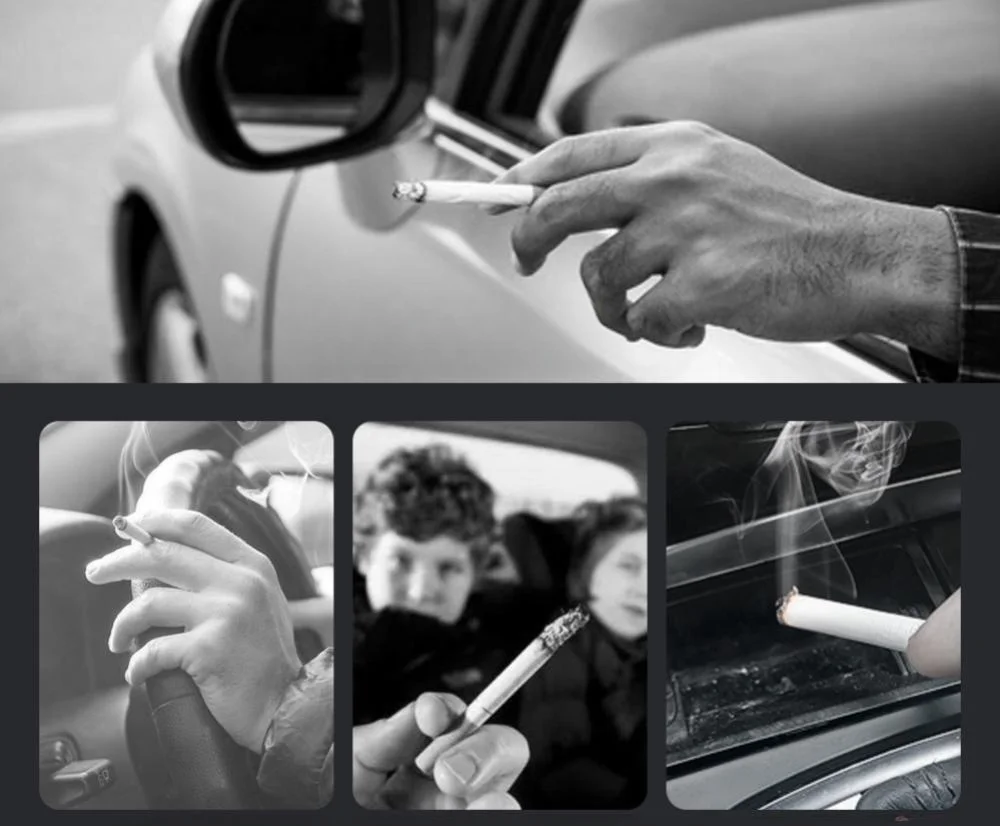 Car smart ashtray with LED light automatic sensing ashtray