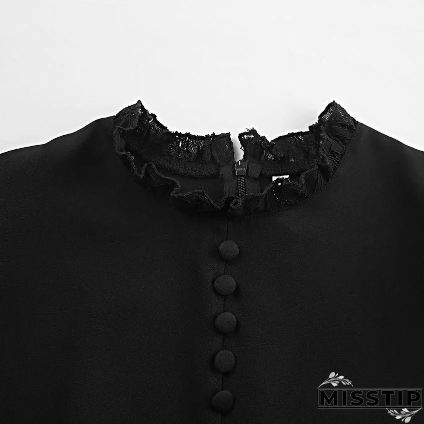 Women's Fashion Elegant Round Neck Long Sleeve Dresses