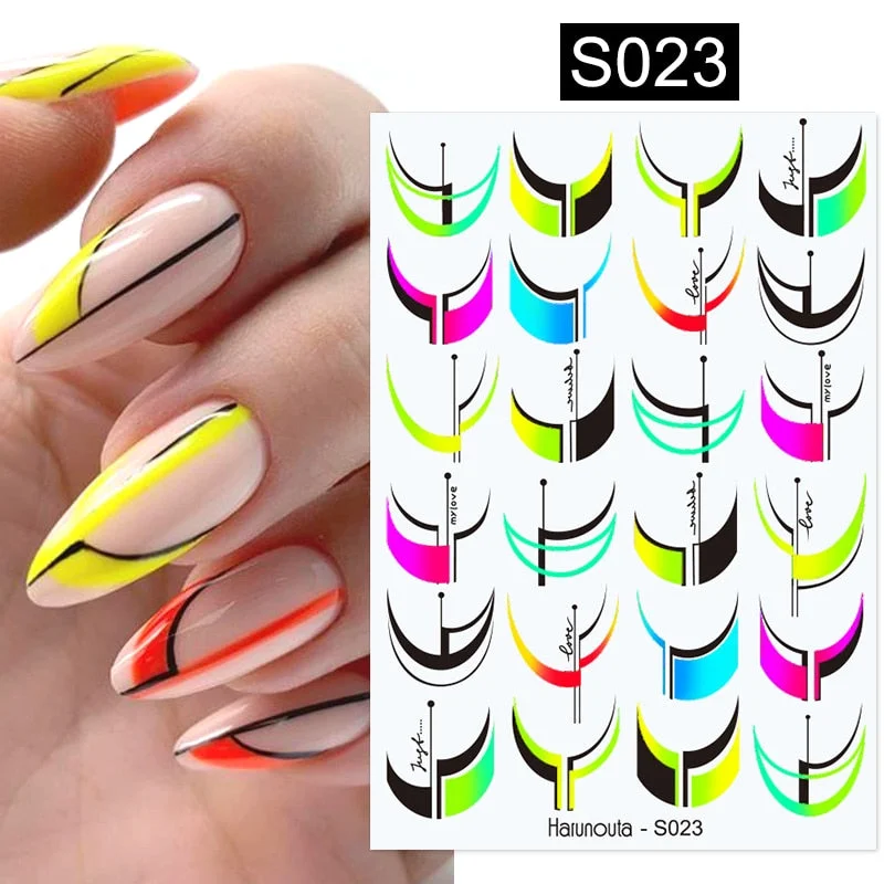 1 Pc 3D Nail Stickers Laser Gold Silver Black White Drops Design  Self-Adhesive Slider Nail Art Decorations Decals Manicure Tool-Nail Inspo