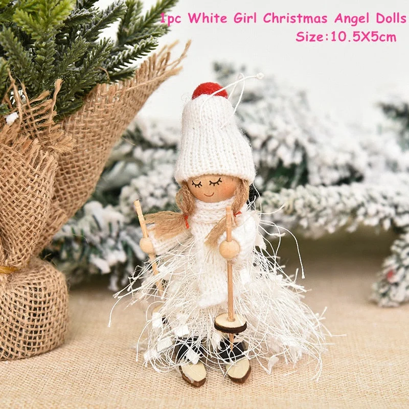 New Year Party Gifts Cute Angel Ski Dolls Navidad Hanging Pendant Christmas Home Decor Xmas Tree Ornaments Noel Natal Decoration
