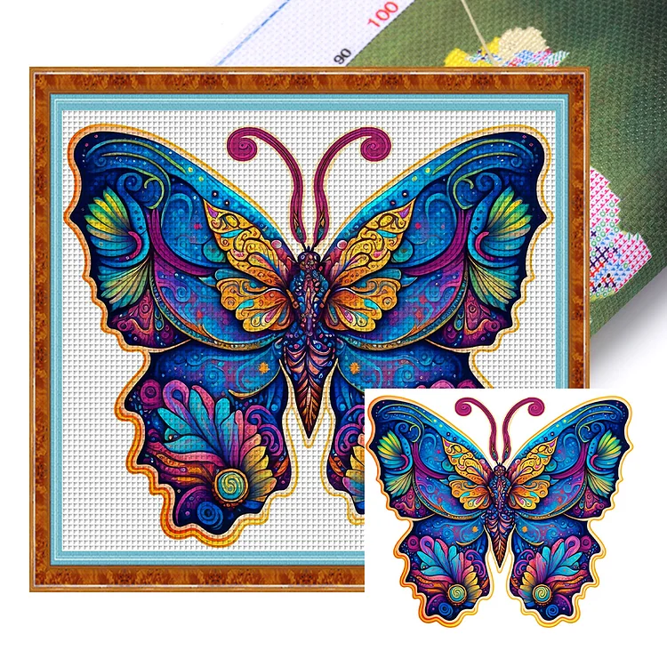 Colorful Butterflies 18CT (35*30CM) Stamped Cross Stitch gbfke