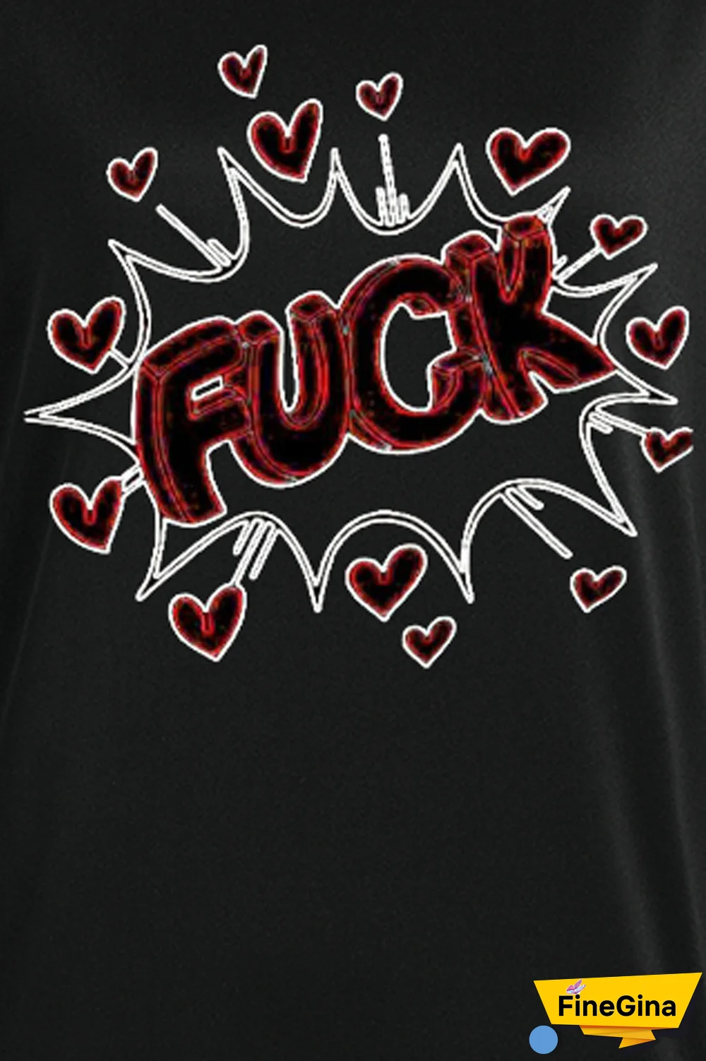 Blue Street Print Letter O Neck Tops