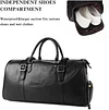 Leder Sporttasche Reisetasche mit Schuhfach, Echtleder Fitnesstasche Umhängetasche Gym Bag, Wasserdicht Handgepäck Weekender Rucksack für Männer und Frauen