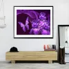 Purple Butterfly And Flower  | Full Round Diamond Painting Kits