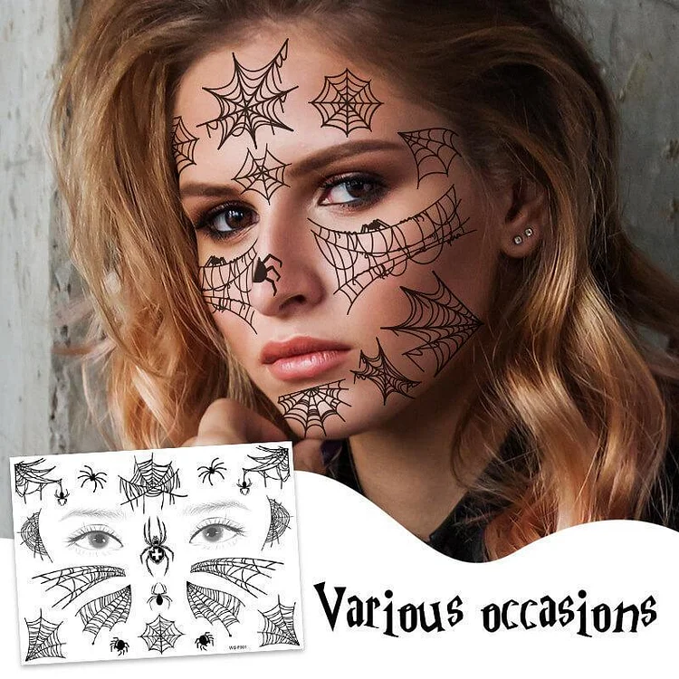 Halloween 3D Realistic Face Tattoo Stickers（30% OFF）