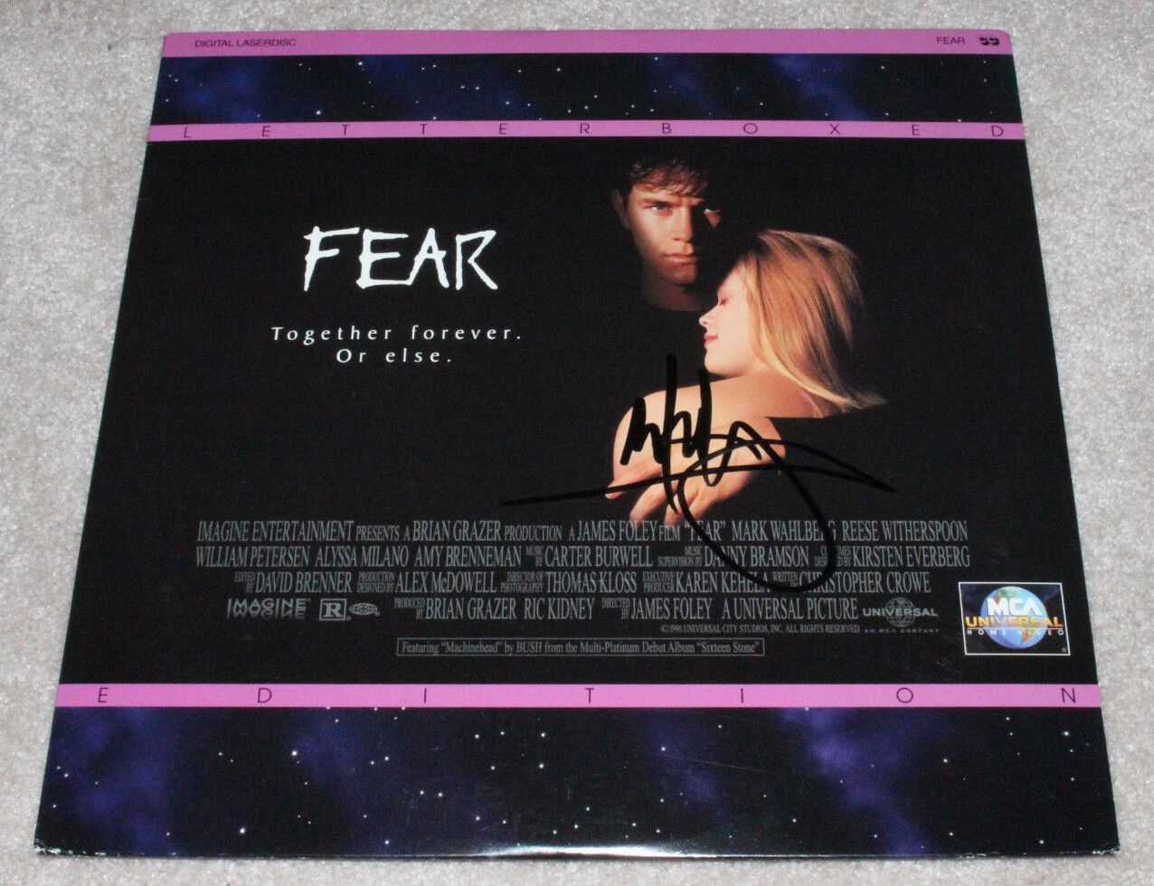 MARK WAHLBERG HAND SIGNED AUTHENTIC 'FEAR' LASER DISC LD B w/COA PROOF ACTOR