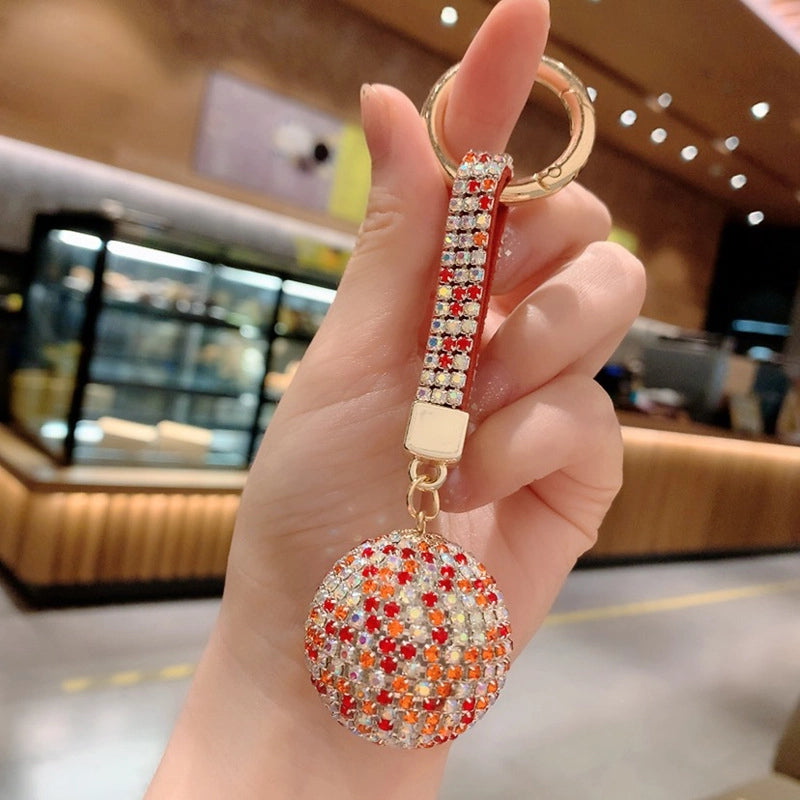 Luxurious Minimalist Classic Style Ball Alloy Rhinestone Women’s Bag Pendant Keychain