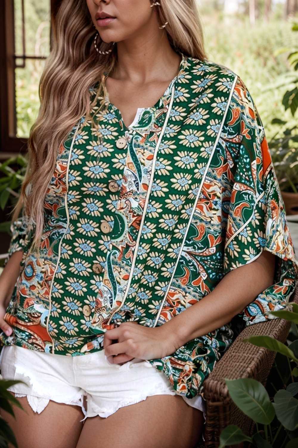 casual solid flowy loose tunic short sleeve v neck blouse