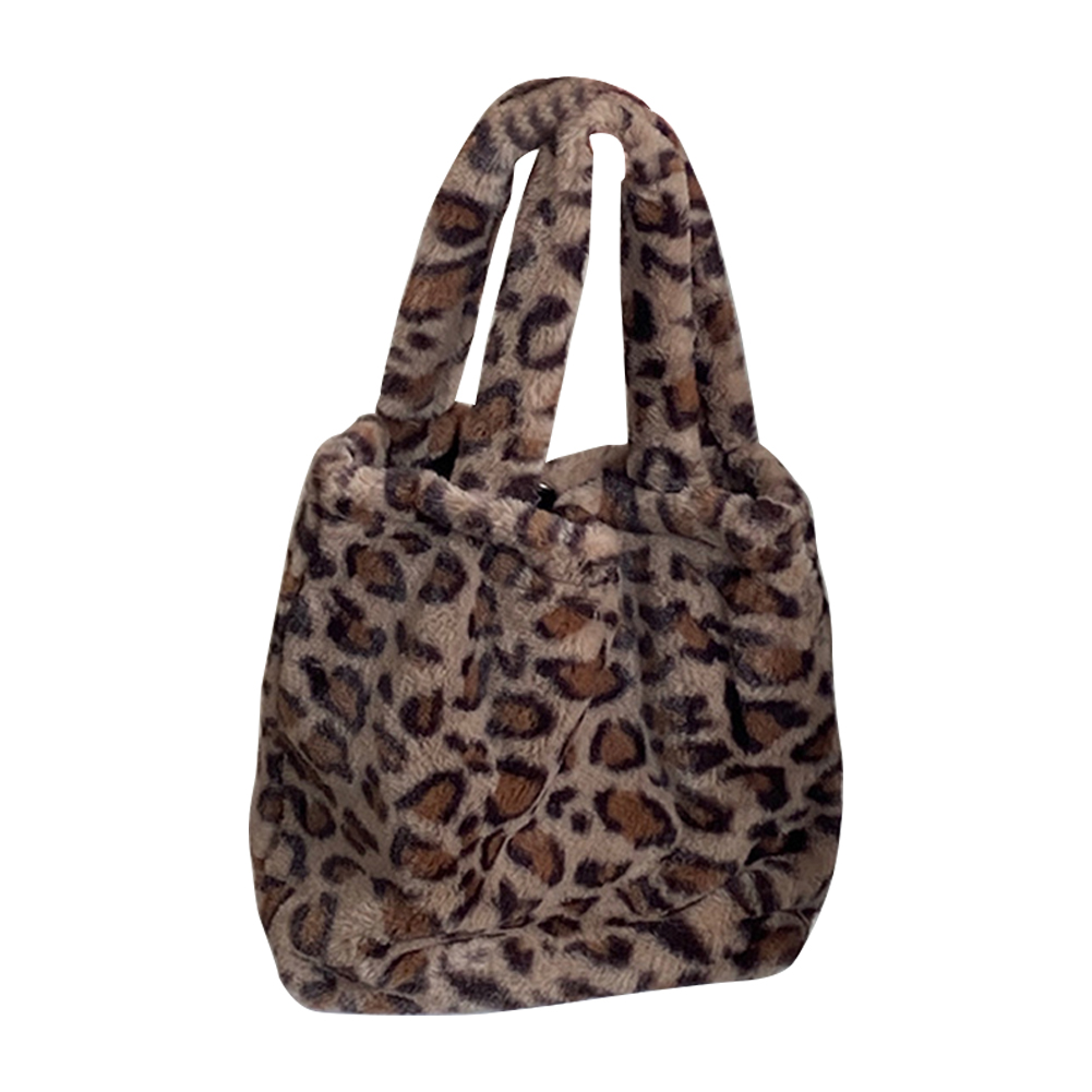 

Korean Leopard Print Handbag Vintage Plush Women Big Capacity Shoulder Bag, 501 Original