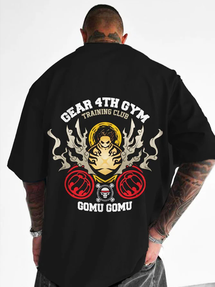 Oversized Unisex Simple Anime Print T-Shirt