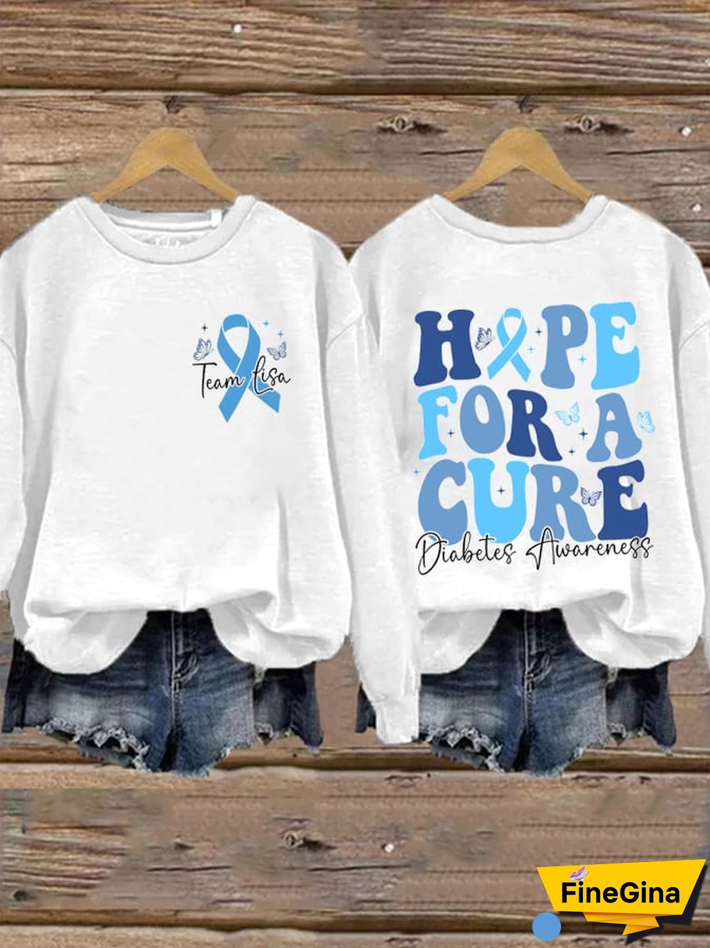 Women's Hope For A Cure Print Long Sleeve Sweatshirt