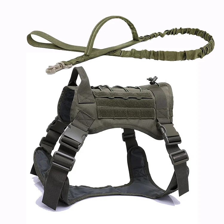 Camouflage Tactical Dog Harness and Leash Set