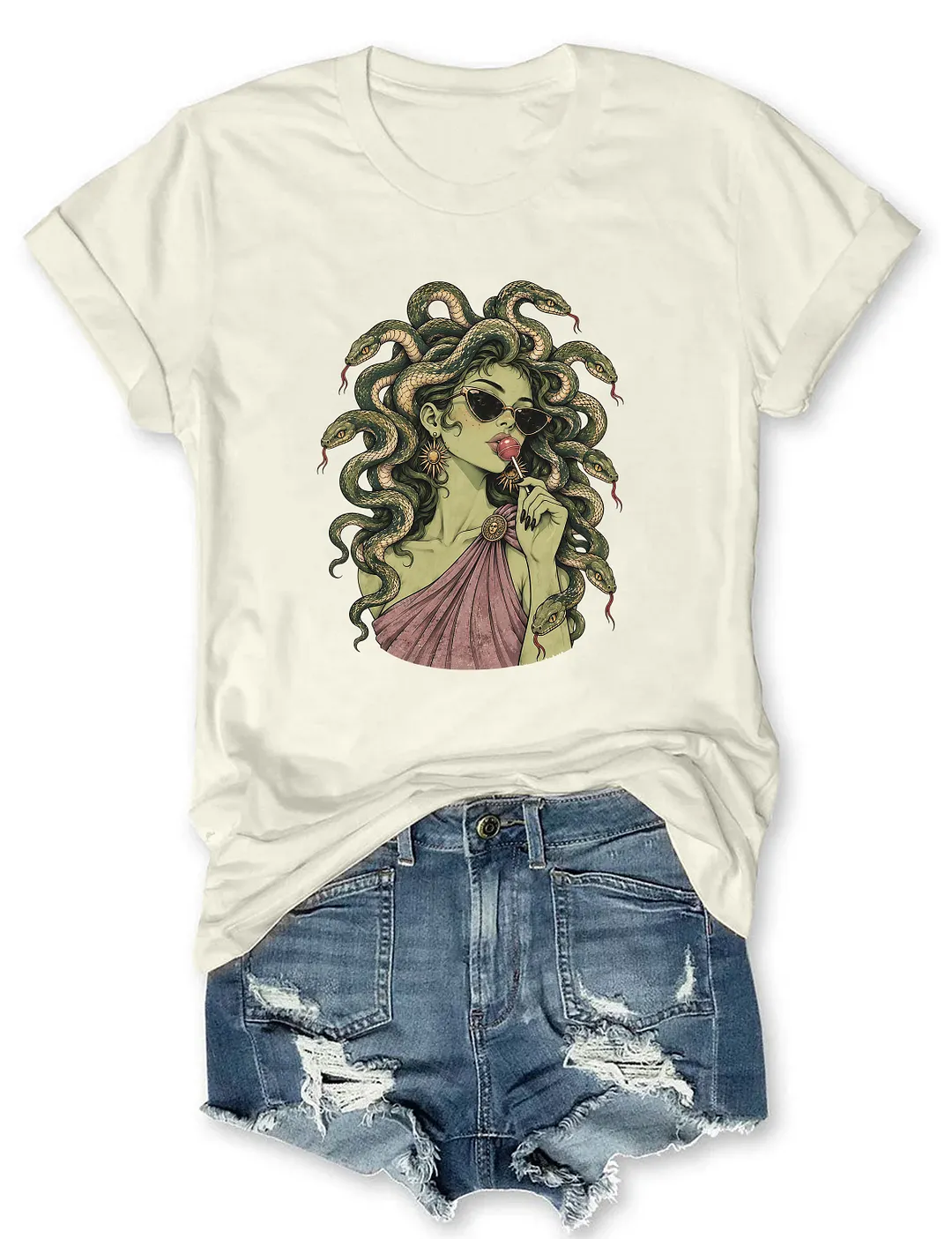 Medusa Lollipop Spooky Halloween T-shirt