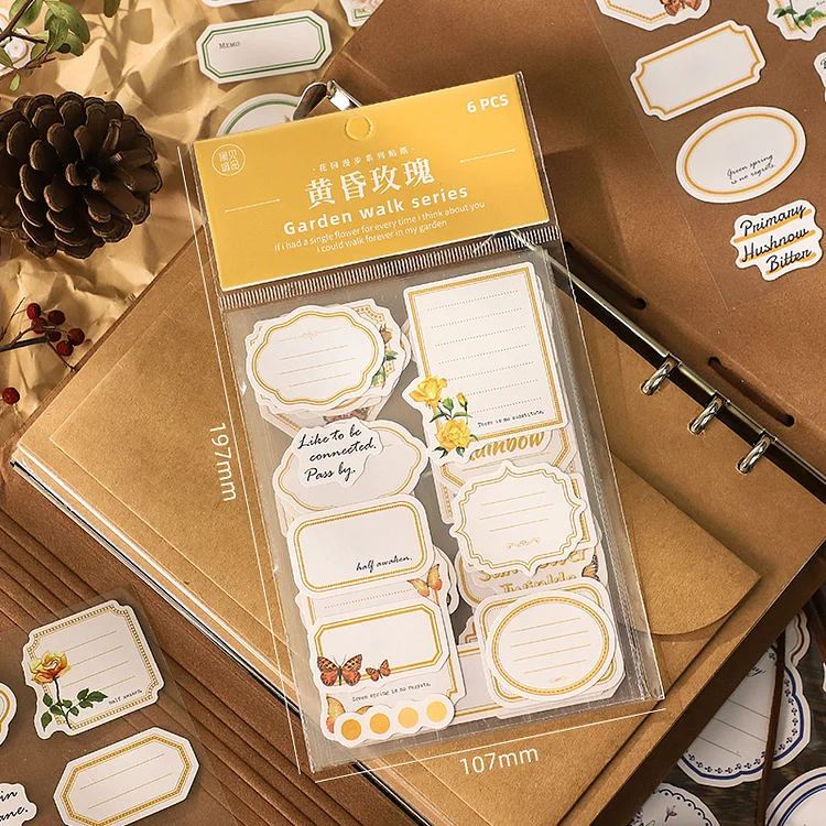 JOURNALSAY Garden walk series sticker pack 6 pieces