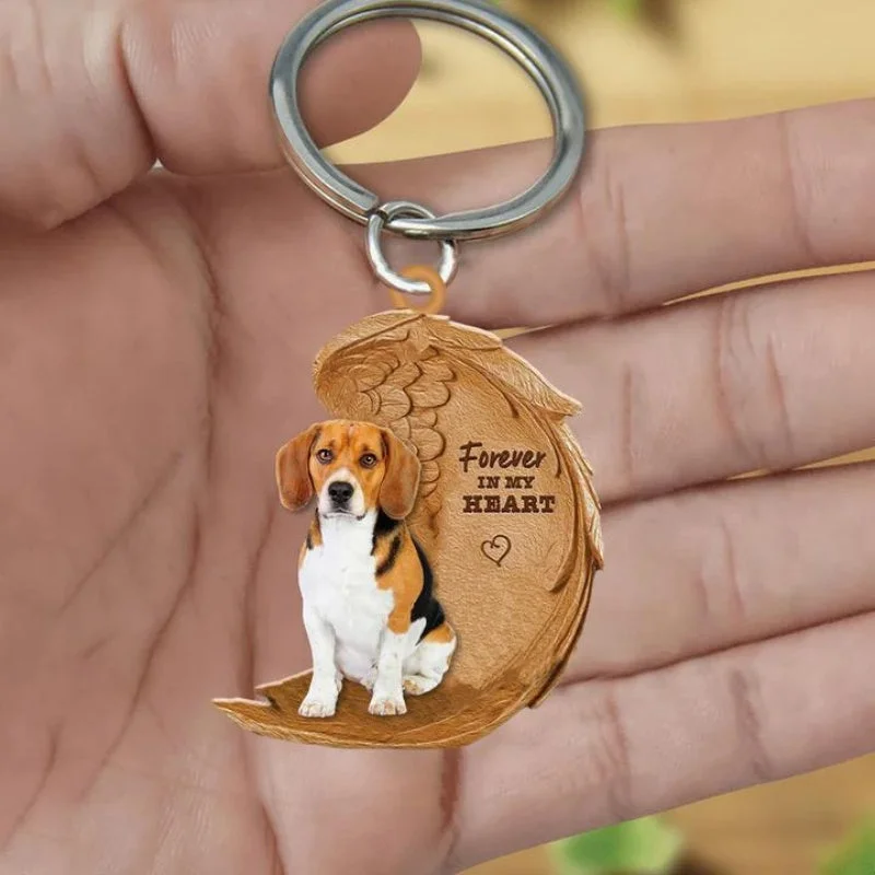 VigorDaily Beagle Forever In My Heart Acrylic Keychain FK013
