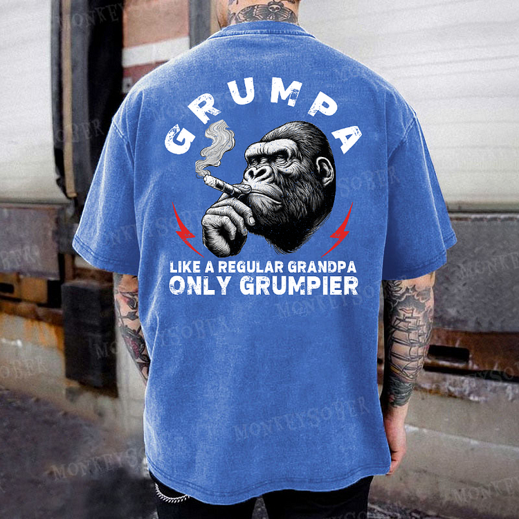 Grumpa Like A Regular Grandpa Only Grumpier Washed T-Shirt
